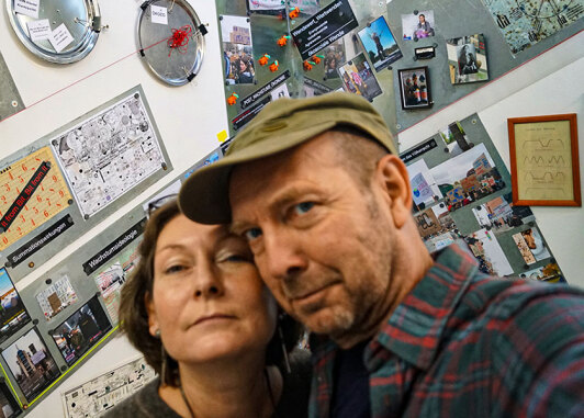 Die Künstler Rainer Görß und Ania Rudolph